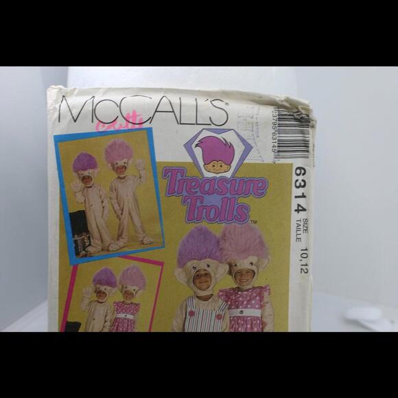 McCalls Sewing Pattern 6314 Halloween Trolls Costumes Size 7-8 CUT Year 1992 - Picture 2 of 4